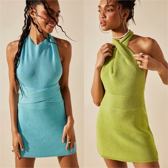 Free People Orchid Convertible Low-Back Mini Dress Knit Free-est Black Large NWT - Picture 3 of 10